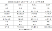 七里河中学4月7日到4月12日学生菜谱公示